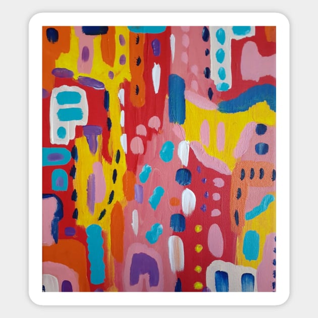 Bold Primary Colors Abstract Painting Sticker by DanielleGensler